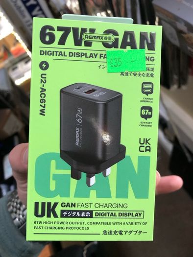REMAX 67W LCD Display Super Fast Charger Type C and A