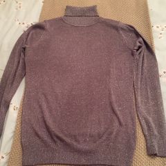 "Joseph A" Metallic Silver Polo Neck size S