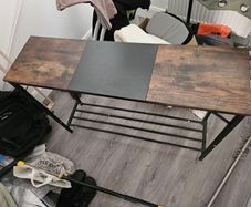 Console Table (Rustic Brown & Black) 107 x 30 x 78cm