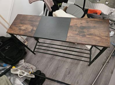 Console Table (Rustic Brown & Black) 107 x 30 x 78cm