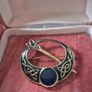 Vintage Celtic Penannular Brooch Green and Navy Image 4