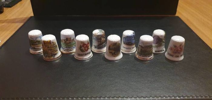 Assortment of Fine Bone China Thimbles British Cities & An Odd Country or 2