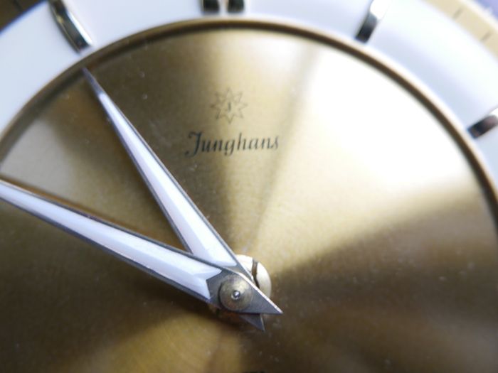 Vintage Junghans Exacta Wall Clock Mid Century Wood Frame Rope Trim Mcm (works Well)