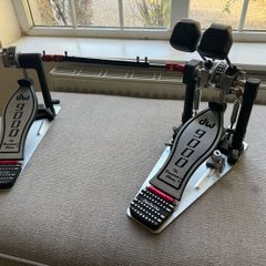 Rare Gen 1 DW 9000 Double Bass Drum Pedal (DW 9002) with Hardcase and Convertible Slave Pedal