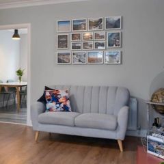 Two seater Eazy Living grey sofa