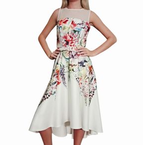 Joseph Ribkoff floral dipped hem dress