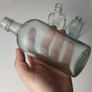 191 - Set of 3 Vintage Cork Top Decorative Collectible Clear Glass Bottles Image 2