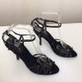 New Karen Millen Black strappy High heel Special Occasion Sandals in box Eu 37 size 4 Image 9