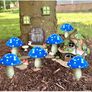 Set of 6 Blue Solar Garden Lights, Solar Powered Mushroom Stake Lights for Outdoor Decor, Waterproof Garden Ornaments for Backyard Lawn Pathway Landscape Fence Christmas Halloween Yard Decor (FREE SHIPPING) Image 5