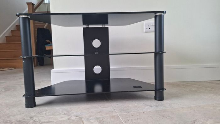Black Glass Television Stand