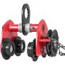 Heavy Duty 2T/4400Lbs Overhead Geared Push Beam Trolley, Red Hoist Lifing Tackle Roller Trolley Hoist Lifting Tackle with Chain Image 8
