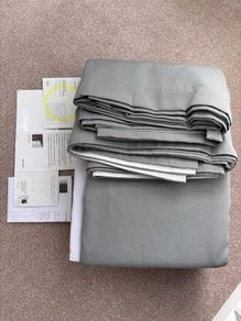 Pair of Pleat Curtains New W228x Drop 228 each