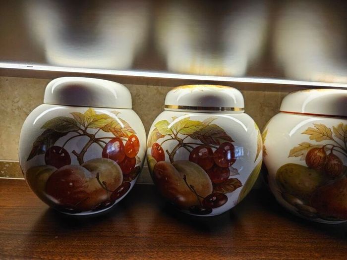 Set of stunning vintage lidded jars