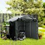 2.2 x 1.6 m Garden Storage Tent, Waterproof Anti-UV Bike Tent with Roll-up Zipper Door, Galvanised Outdoor Storage Shelter Carport for Bike, Motorbike, Garden Tools, Dark Grey Image 6