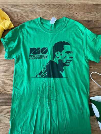 Rio Ferdinand signed Charity Shirt Green