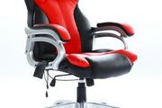 Adjustable 6 Point Massage reclining Office Chair  Black and Red