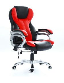 Adjustable 6 Point Massage reclining Office Chair  Black and Red