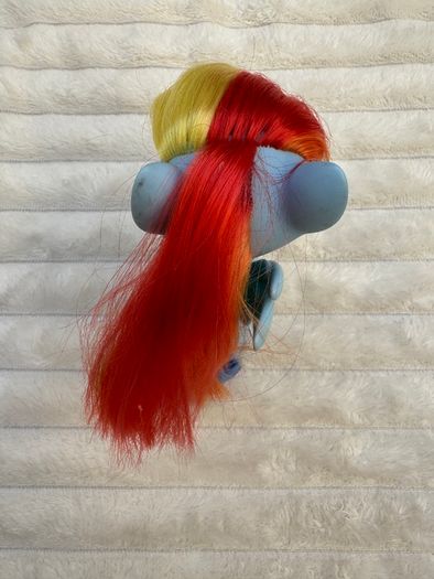 Hasbro 2016 G4 My Little Pony The Movie Rainbow Dash Brushable Hair approx. 6 Inches Dirty Damaged Her hair in some kind of glue Please see photos