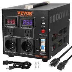 NEW SALE | Voltage Converter Transformer, 1000W, Heavy Duty Step Up/Down Transformer, Convert from 110 Volt to 220 Volt and from 220 Volt to 110 Volt, with US Outlet EU Outlet 5V USB Port, CE Certified