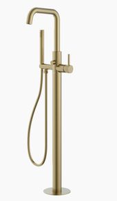 Brushed brass bath and shower mixer