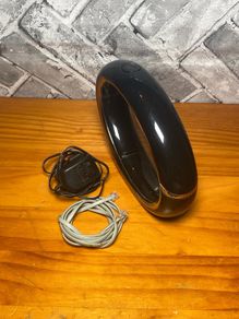 IDECT Eclipse Plus Digital Cordless Landline Phone w/Built in Answering Machine Black Retro