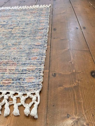 Art Carpet Kilim Collection Blue Floral Rug 135 x 68cm