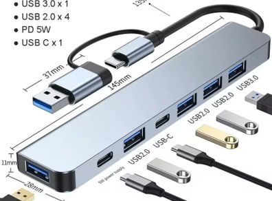 Usb c hub 7 in 2