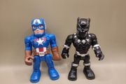 Hasbro Mega Mighties Marvel Captain America  and Black Panther Action Figures. 6 inches