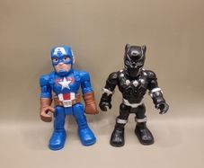 Hasbro Mega Mighties Marvel Captain America  and Black Panther Action Figures. 6 inches