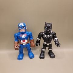 Hasbro Mega Mighties Marvel Captain America  and Black Panther Action Figures. 6 inches