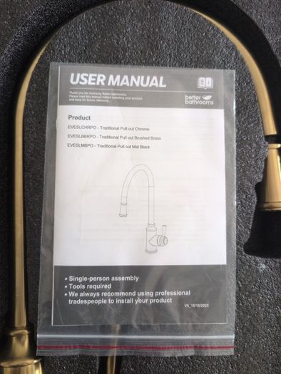 Brass Kitchen Tap with pull out hose
