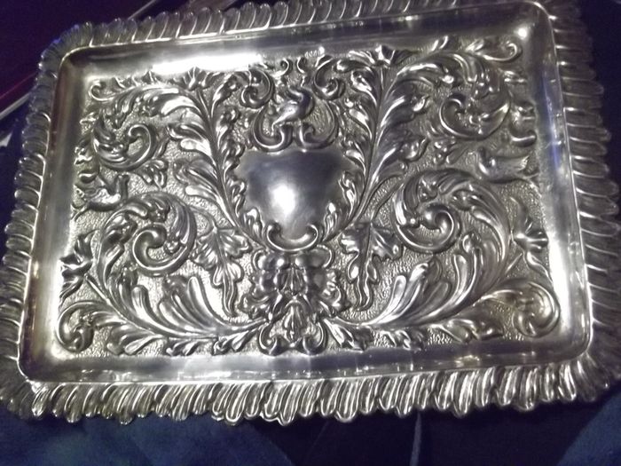 a lovely antique silver plated tray