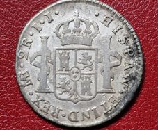 1802  Peru 2 Reales - Charles IV  Reales - Charles IV bust of Charles IV Spanish Colonial Silver coin