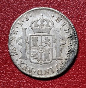 1802  Peru 2 Reales - Charles IV  Reales - Charles IV bust of Charles IV Spanish Colonial Silver coin