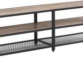 TV Cabinet, TV Table, Lowboard for TVs up to 60 inches, TV Cabinet with Shelves, Steel Frame, TV Shelf for Living Room, Bedroom, Greige-Black