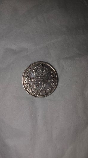 1918 Three pence 92.5% silver