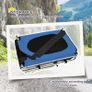 Steel Dog Bike Trailer Pet Cart Carrier for Bicycle Kit Water Resistant with Hitch Coupler Travel Black and Blue Image 6