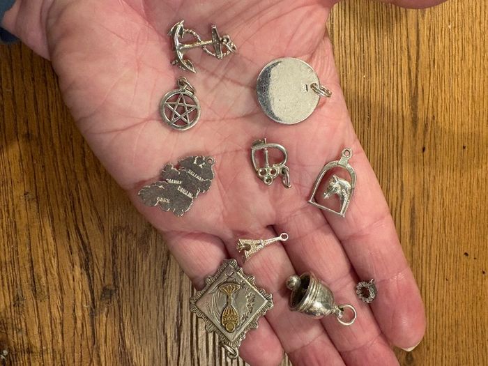 Joblot of vintage sterling silver charms