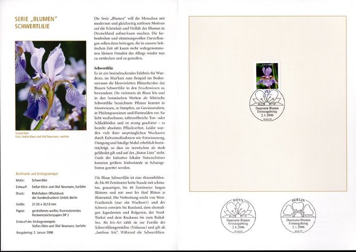 2006 Bundes Republic Deutschland (Germany) Federal Annual Stamp EFT Collection with 50 Images of contents
