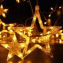 LED Star Curtain Lights Connectable 2M Warm White 12 Stars 138 LEDs Window Icicle Decor Lights for Home Garden Holiday Wedding Christmas (FREE POSTAGE) Image 6