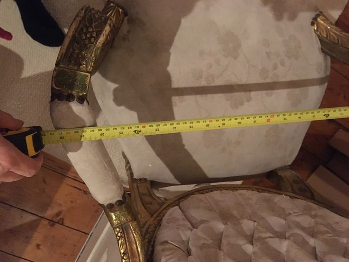 2 Antique Gold chairs with oval back