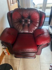 Real leather armchair
