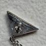 Prada Triangle Sterling Silver Chain Drop Earrings Image 4