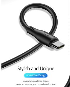 USB Type C Cable Fast Charging and data transmission  100cm 1m Black