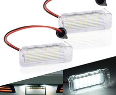 2 Pcs Error Free License Plate Lamp Taillight, 12V 6500K License Number Plate Light LED Rear Number Plate Light Lamps for Ford Focus Fiesta Mondeo Kuga S-Max C-Max