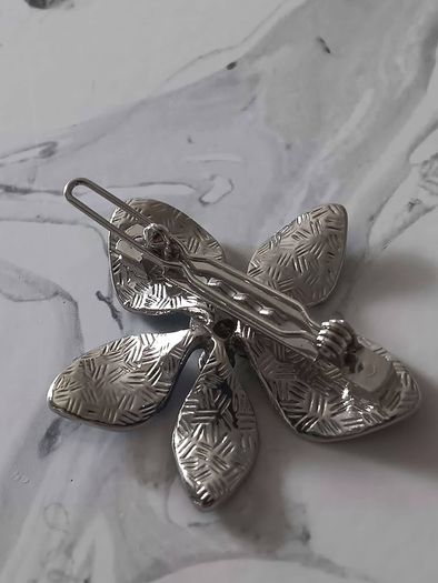 Vintage Flower Hair Clip with Rhinestones
