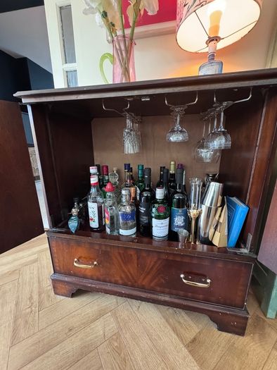 Vintage Drinks Cabinet/ TV Unit, Solid Wod
