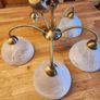 Milanese 5Lt Pendant Light - Antique Brass Metal & Alabaster Glass Image 7