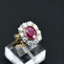 Antique 1940s Ruby & Diamond Cluster Ring - 18ct Image 3