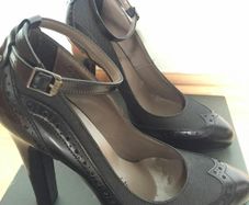 G star high heel black leather shoes (never worn)